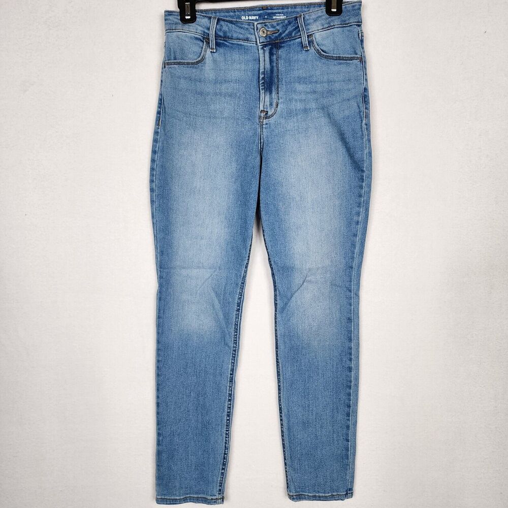 Old Navy Jeans Women's Size 6 Blue Denim High Rise Straight Stretch